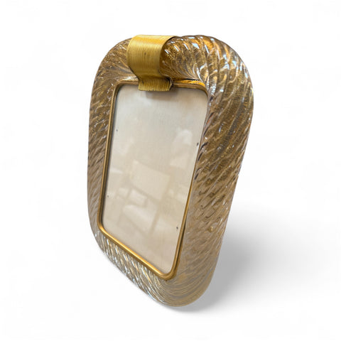 Murano picture frame in brass and glass. 90s