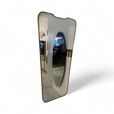 Italian Mid-Century Brass Framed Wall Mirrors, 1950s