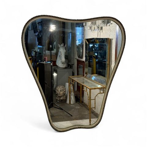 Italian Mid-Century Organic Wall Mirror with Rope. 1960s