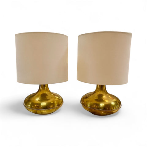 Pair of Italian Brass Table Lamps, 1970s