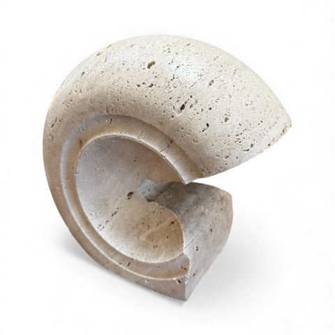 1970s Italian Travertine Sculptural Table Lamp