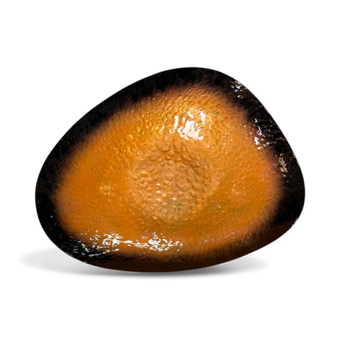 Mid-Century Italian Enamel Dish in Burnt Orange and Black, 1960s