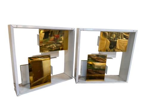 Pair of “Quadro di Luce” Table Lamps by Gio Ponti for Pollice, Italy, 1960s