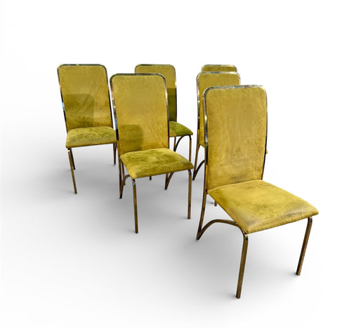 Set of Six Dining Chairs, attributed to Romeo Rega, Italy, 1970s
