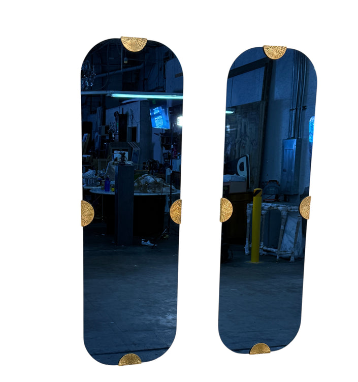 Pair of Blue Glass Wall Mirrors by Angelo Brotto, Italy, 1970s