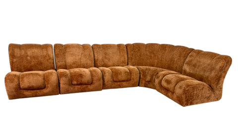 Italian Modular Sofa By Claudio Vagnoni, Five-Seat Configuration, 1970s