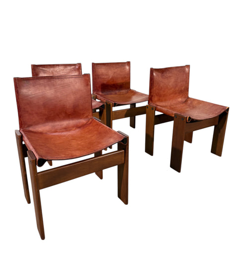 Set of 4 “Monk” Chairs by Afra & Tobia Scarpa, Italy, 1973