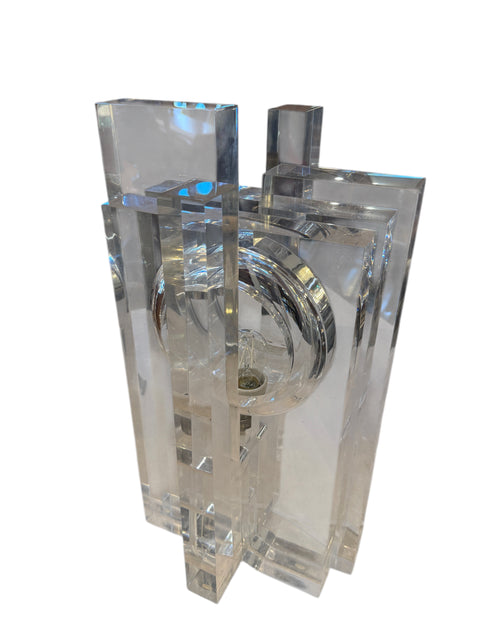 Table Lamp in Acrylic by Sandro Petti for Maison Jansen, 1970