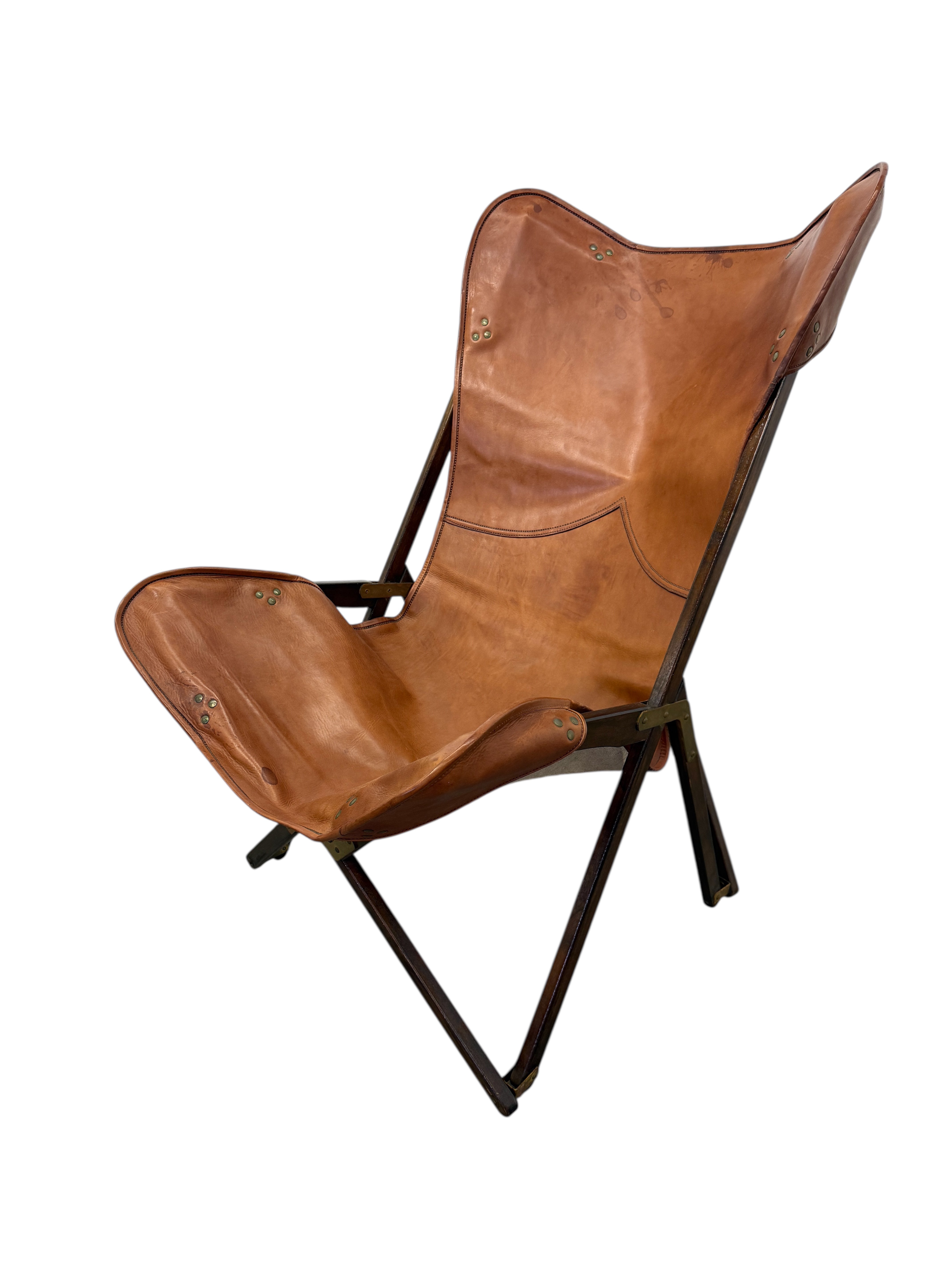 Italian “Tripolina” Folding Safari Chair Attributed to Vittoriano Viganò, 1960s