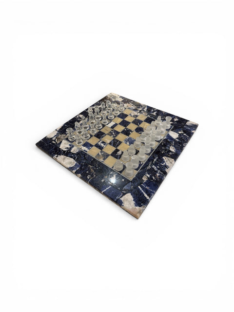 Vintage Italian Lapiz Lazuli Chess Board 1980s