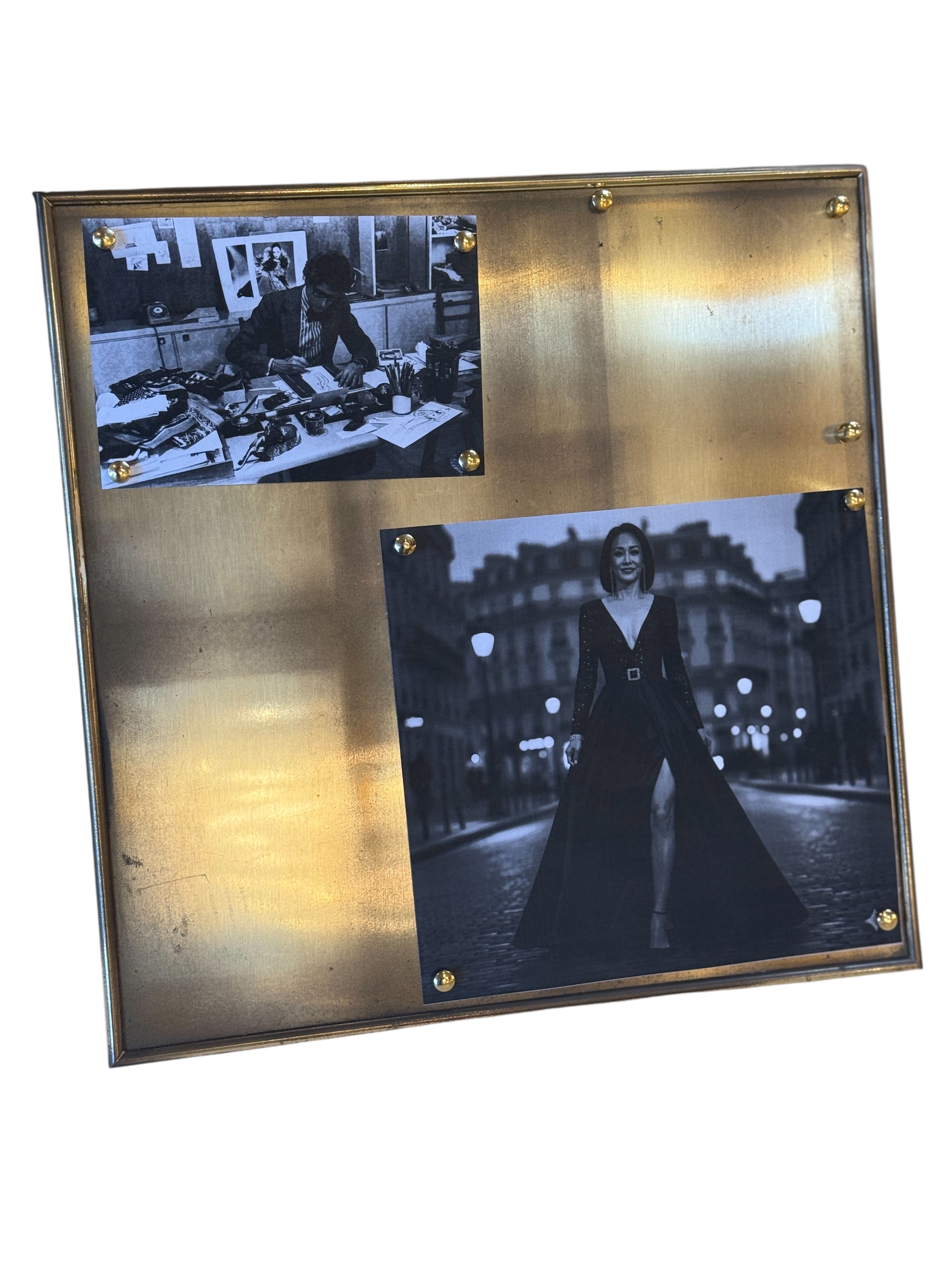 Brass Magnetic Photo Frame with Decorative Studs