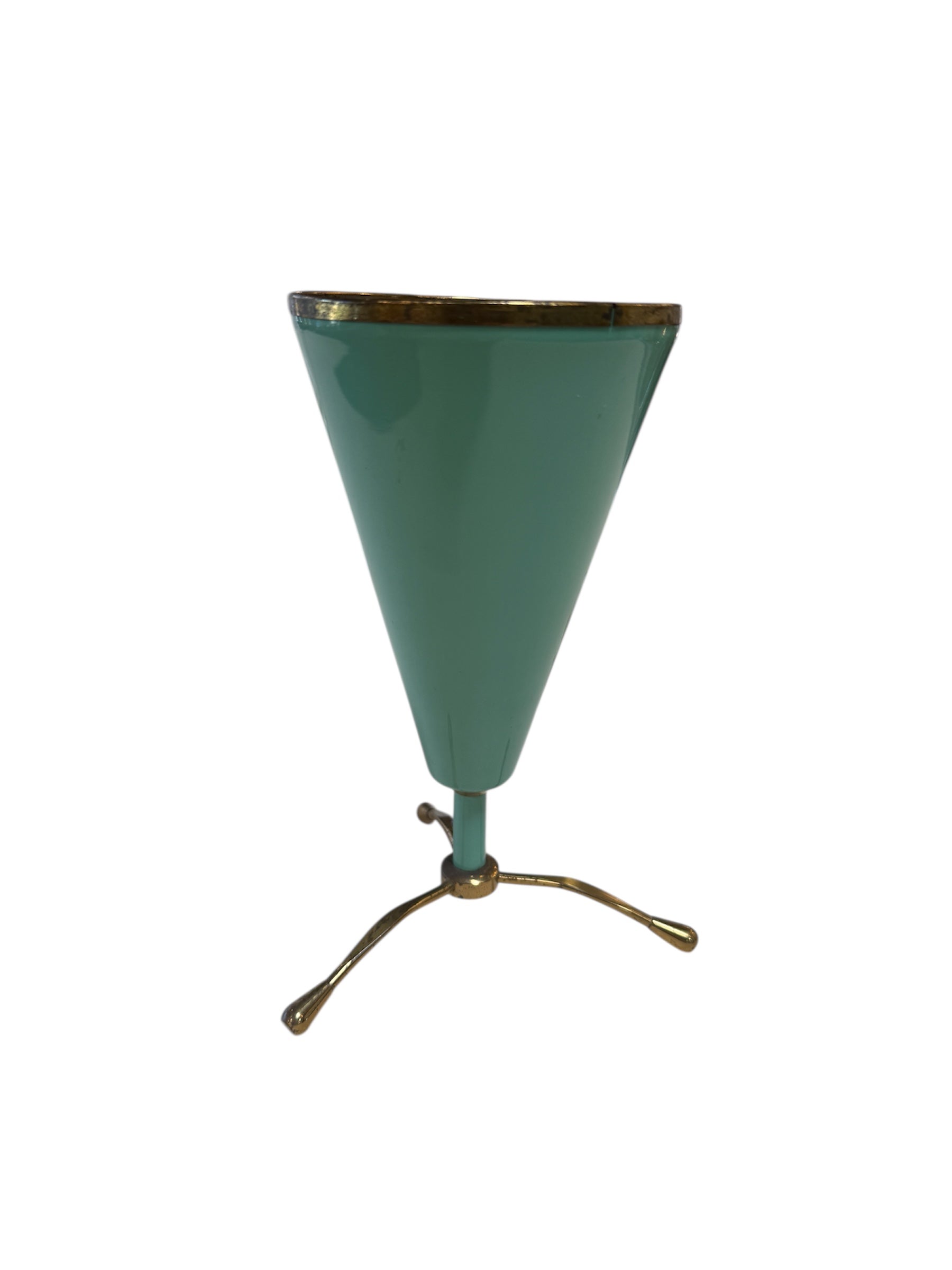 Rare Table Lamp in Brass and Lacquered Metal, Stilnovo Style, Italy, 1950s