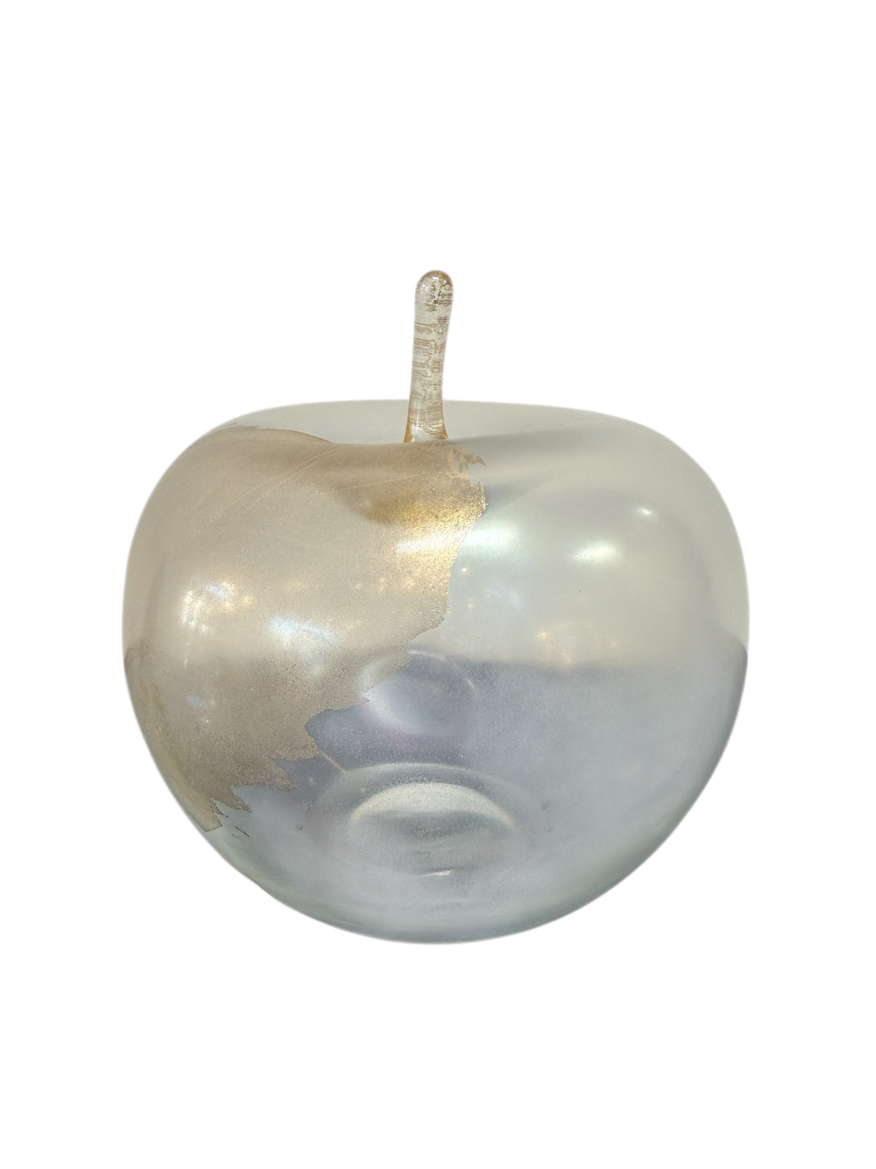 Seguso Apple Sculpture with Gold Leaf, Italy, 1970s