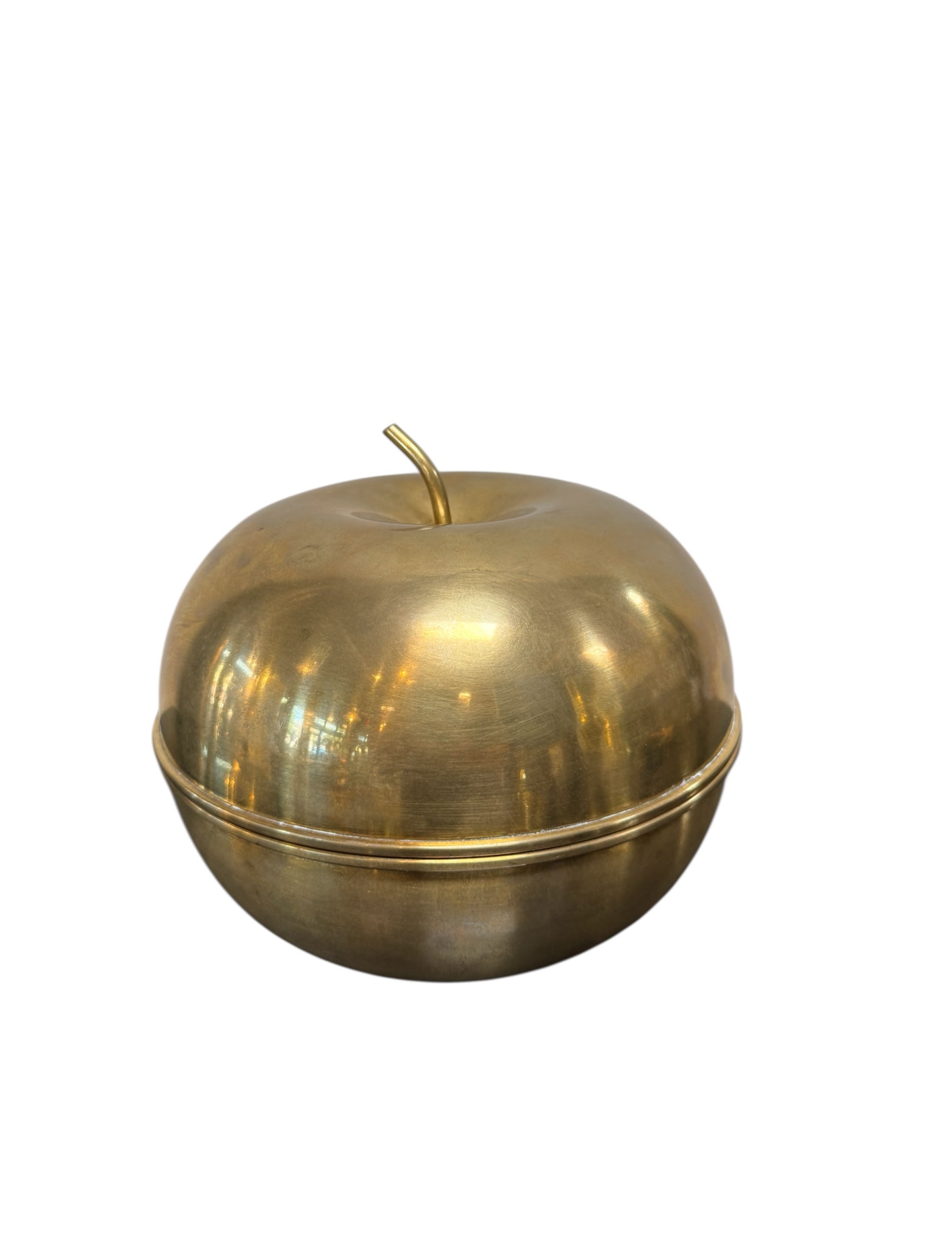 Mid-Century Italian Brass Apple Covered Bowl, 1960s