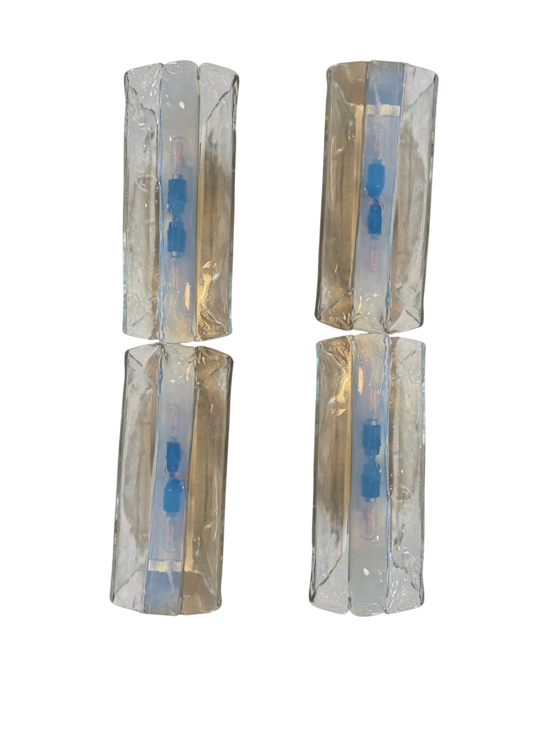 Pair of Italian Murano Glass Double Sconces by Mazzega