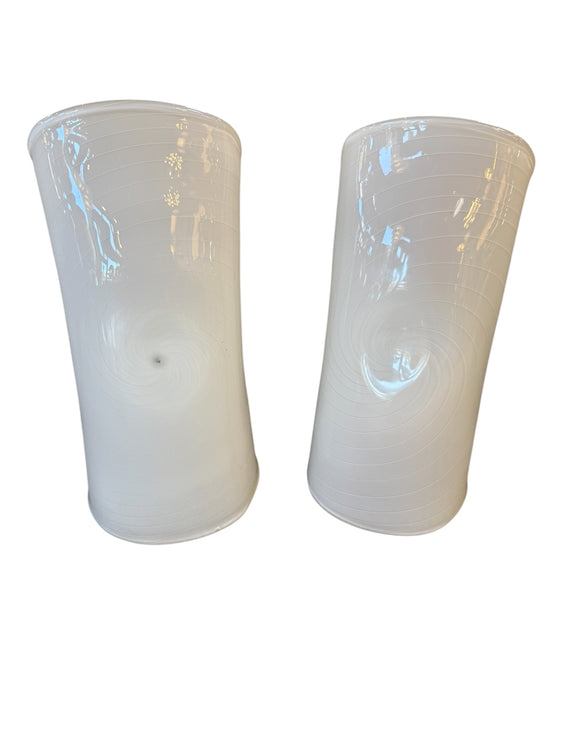 Pair of Murano Spiral Glass Wall Sconces