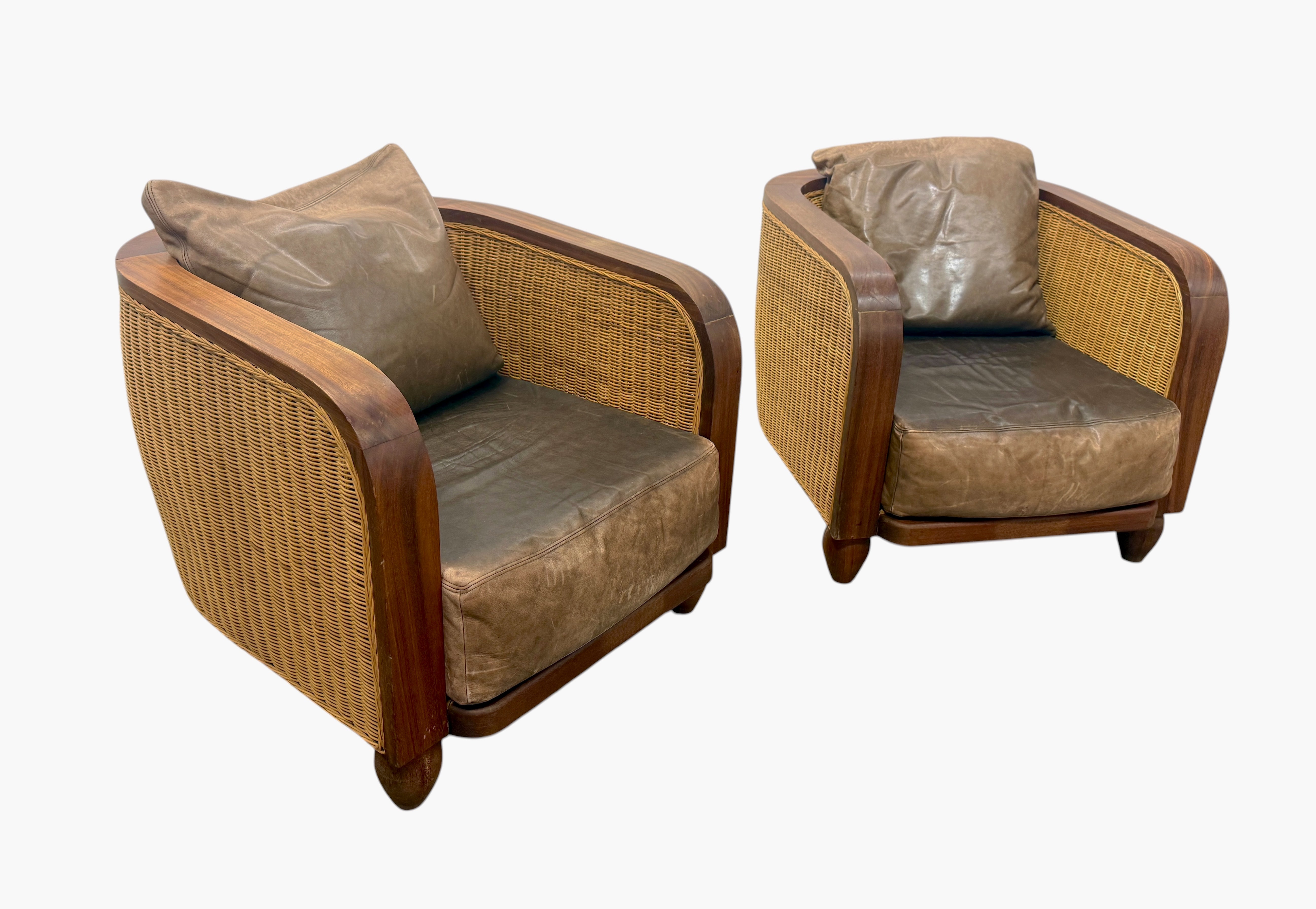 Pair of Art Deco Lounge Chairs, France 1920
