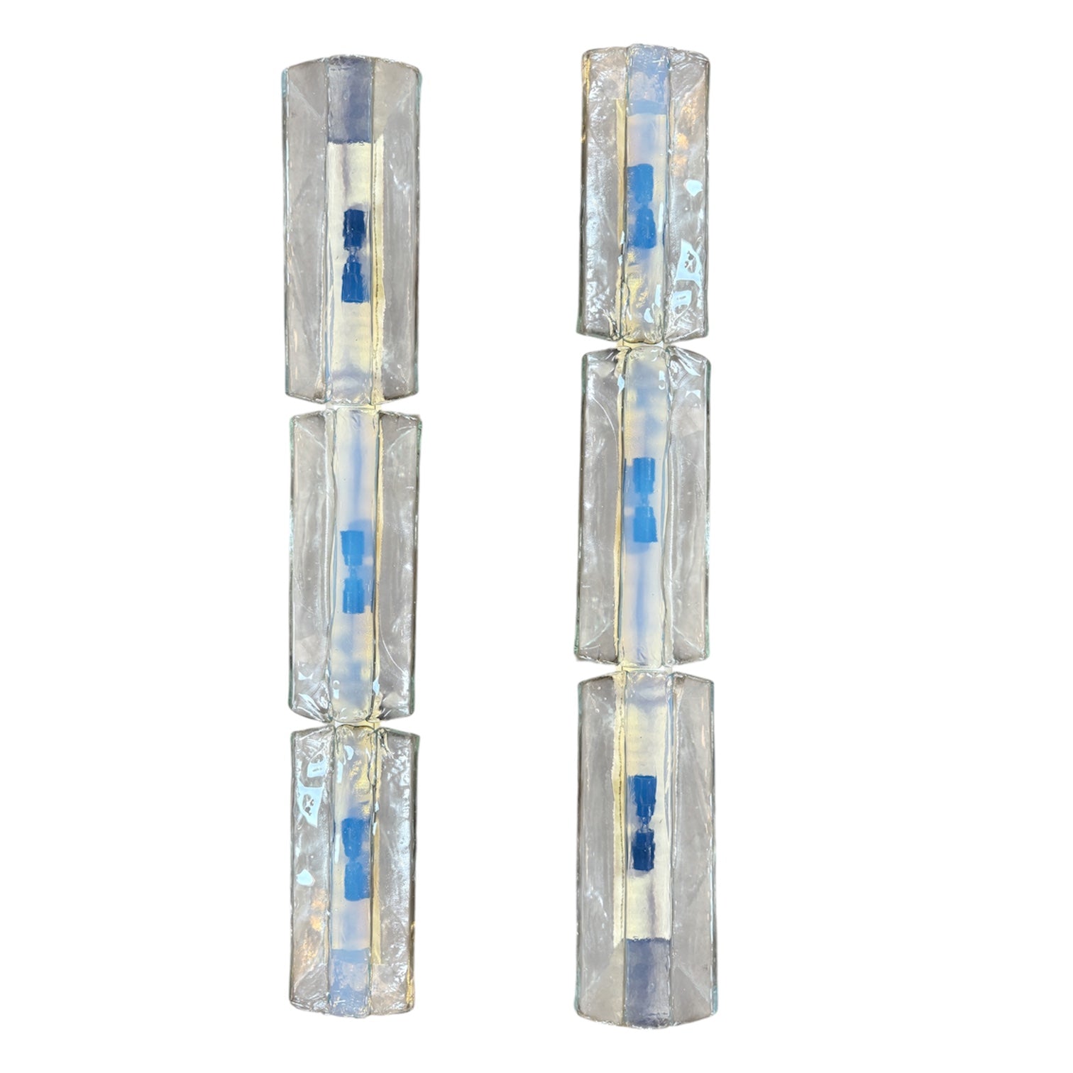 3 Tier 1970s Murano Glass Wall Sconces by Carlo Nason for AV Mazzega – Set of 2