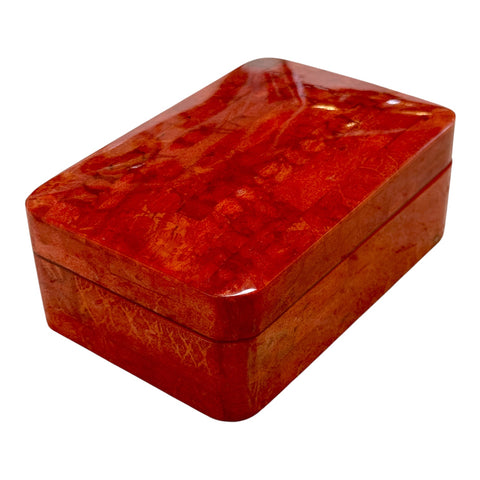 Vintage Italian Red Lacquered Decorative Box