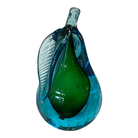 Alfredo Barbini Murano Glass Pear Sculpture