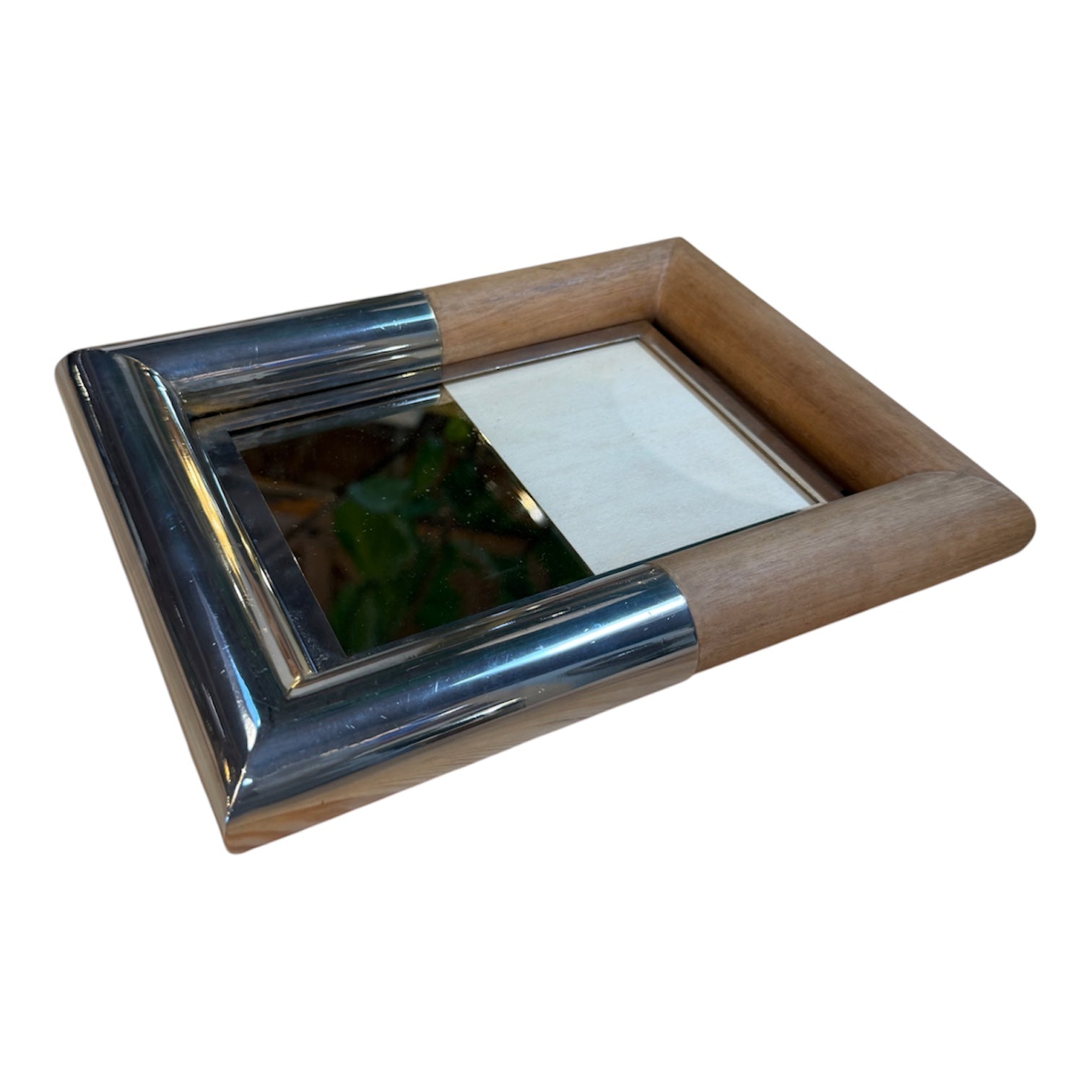 Wood and Silver-Plated Table Picture Frame by Paolo Traversi