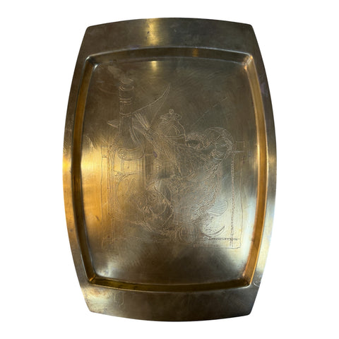 Remo Bombarieri Engraved Brass Tray