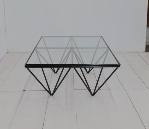 1980s Steel and Glass Rectangular Coffee Table "Alanda" by Paolo Piva for B&B