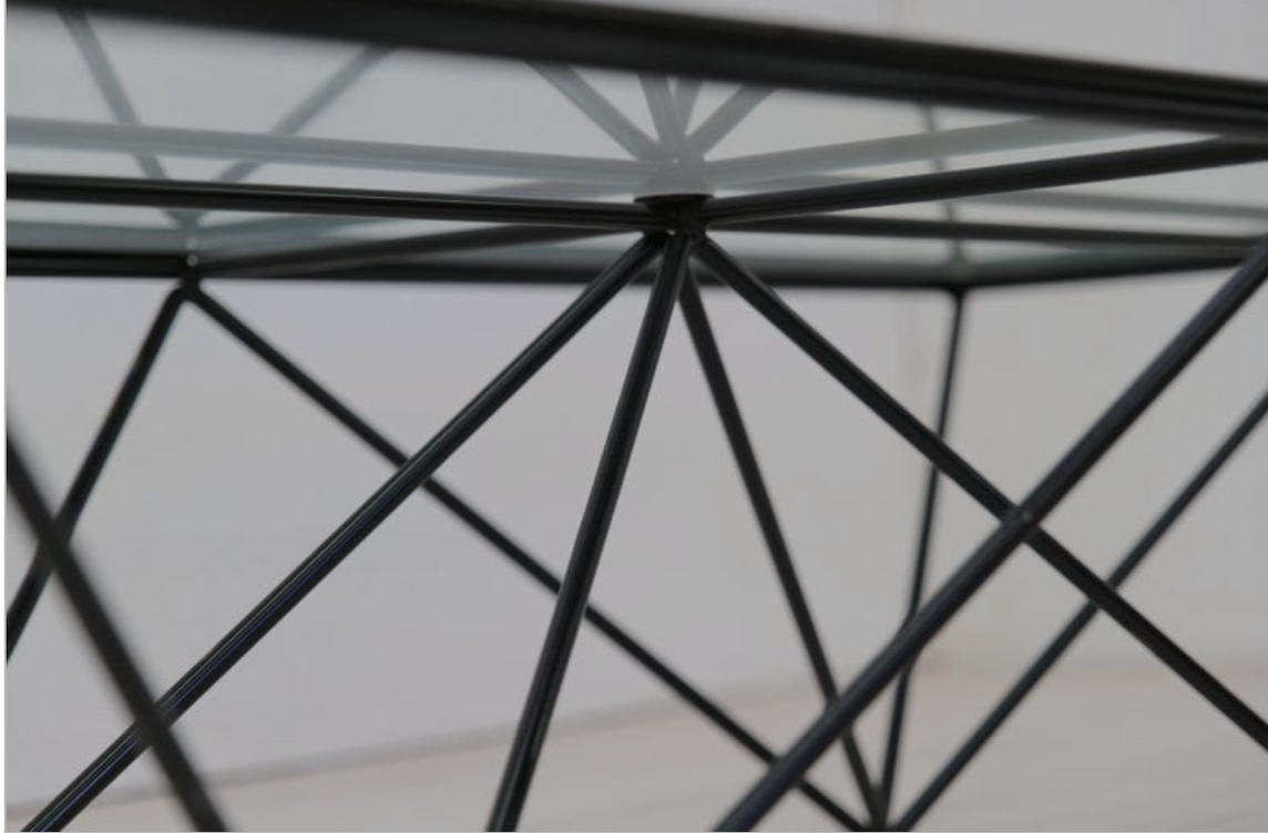 1980s Steel and Glass Rectangular Coffee Table 