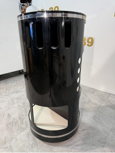 Joe Colombo Black Lacquer Bar Cabinet, Italy, 1970s