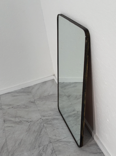 Vintage Italian Brass Wall Mirror 1960s
