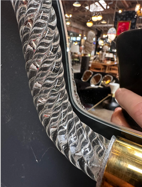 Vintage Italian Curvilinear Murano Wall Mirror 1940s