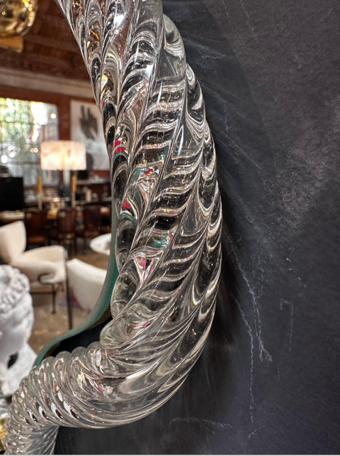 Vintage Italian Curvilinear Murano Wall Mirror 1940s