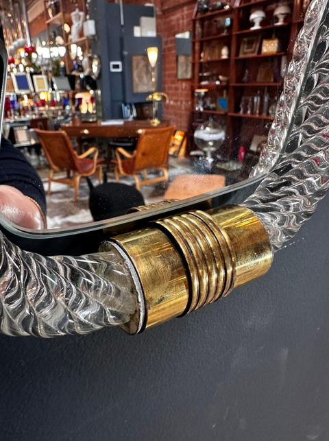 Vintage Italian Curvilinear Murano Wall Mirror 1940s