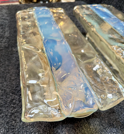 Italian Murano Glass Wall Sconces by Mazzega, Set of 3