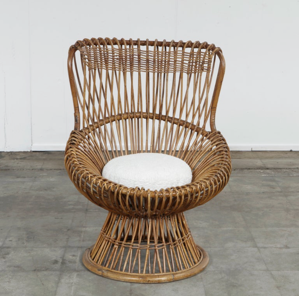 Margerita Rattan Chair by Franco Albini, Bonacina, 1950s