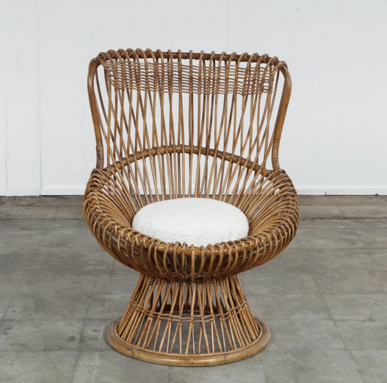 Margerita Rattan Chair by Franco Albini, Bonacina, 1950s