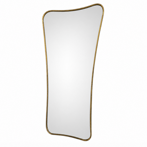 Italian Freeform Brass Wall Mirror