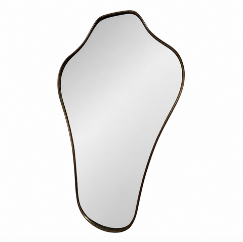 Italian Organic-Shaped Brass Wall Mirror