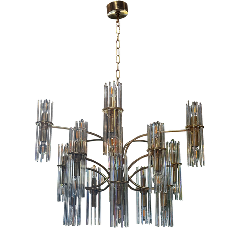 Mid Century Italian Chandelier by Gaetano Sciolari 1970s