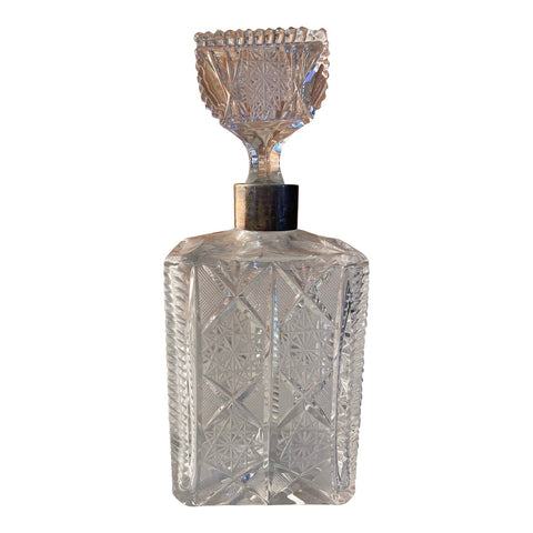 Italian Decorative Crystal and Silver bottle 1940s