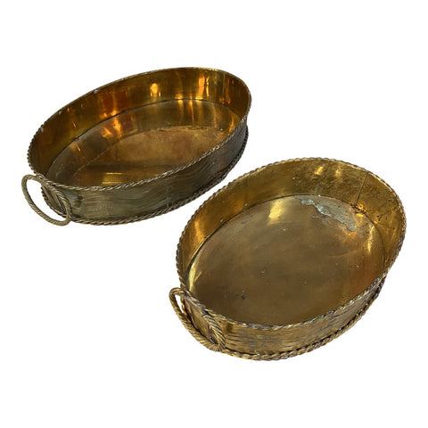 Pair of 2 Italian brass Baskets 1950