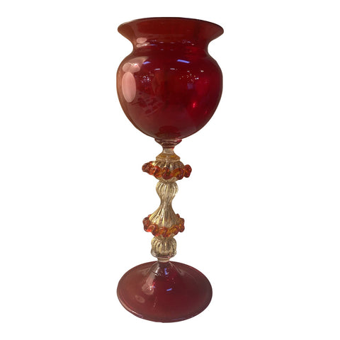 Italian Handcrafted Chalice in Blown Murano Glass 1970