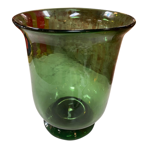 1980s Italian Murano Green Vase
