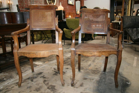 Pair Antiques Walnut Barber Chairs