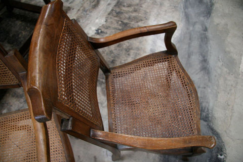 Pair Antiques Walnut Barber Chairs