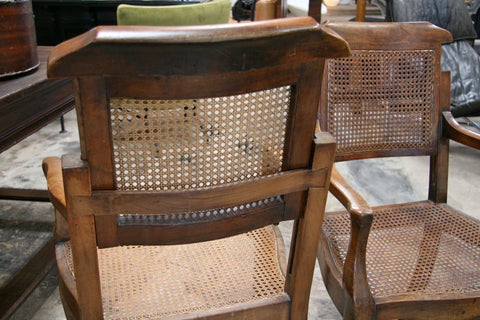 Pair Antiques Walnut Barber Chairs