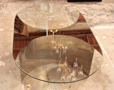 Italian Mirror and Steel Table