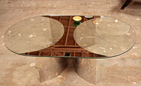 Italian Mirror and Steel Table
