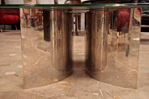 Italian Mirror and Steel Table