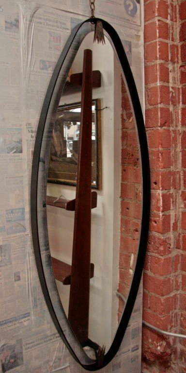 ma 39's oversized Iron, Brass Oval Mirror